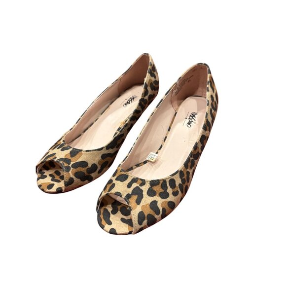 Mossimo Leopard Print Peep Toe Wedges Size 5.5 - Picture 1 of 7